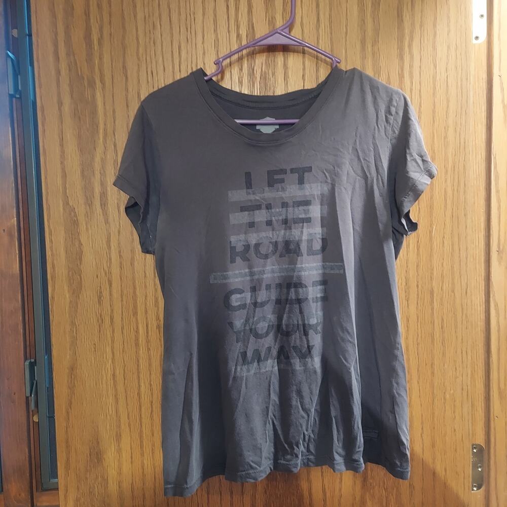 Harley Davidson Let the Road Guide your Way Swoop neck Short Sleeve Top xl